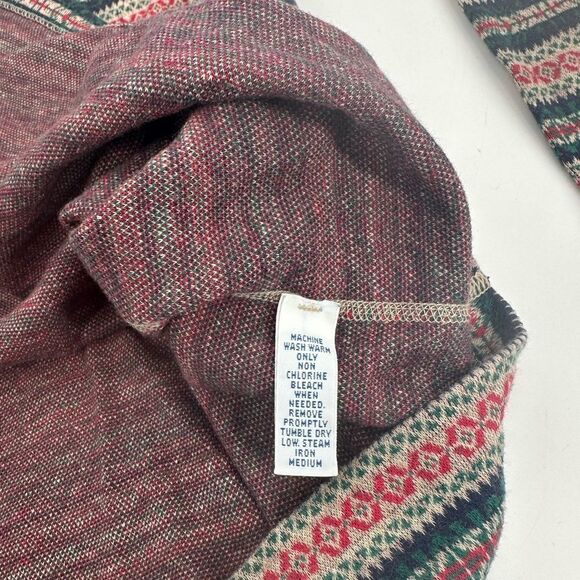 Vintage 90s Polo Ralph Lauren Men Fair Isle Nordic Cotton Shirt Sweater Sz Large - Picture 5 of 7
